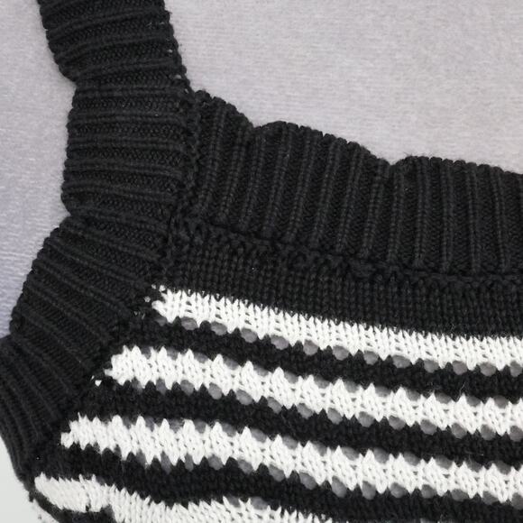 Joie Sweater Dress Womens Small Black White Stripe Maxi Viscose Beach Resort - Picture 12 of 13